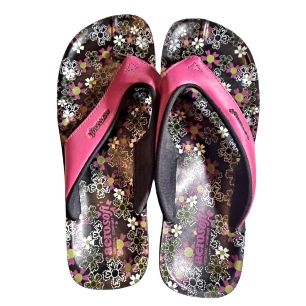 Aerosoft Purple Summer Arch Support Flip Flops for Women Size 38
